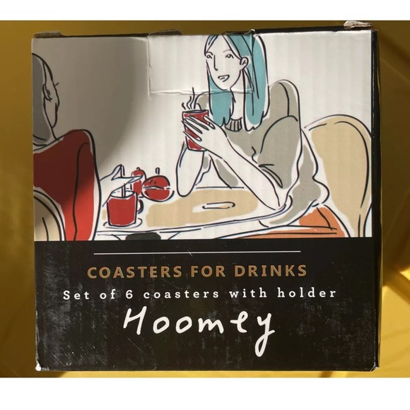 Hoomey coasters for drinks, set of 6 - Picture 1 of 2